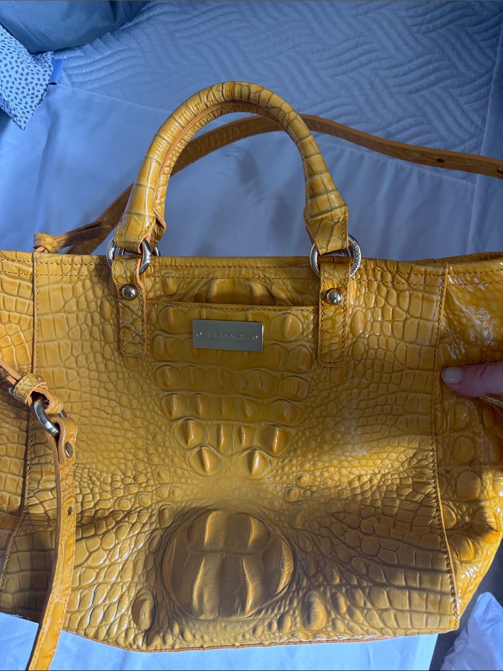 Brahmin Croc-Embossed Leather Crossbody with Strap - Picture 3 of 14